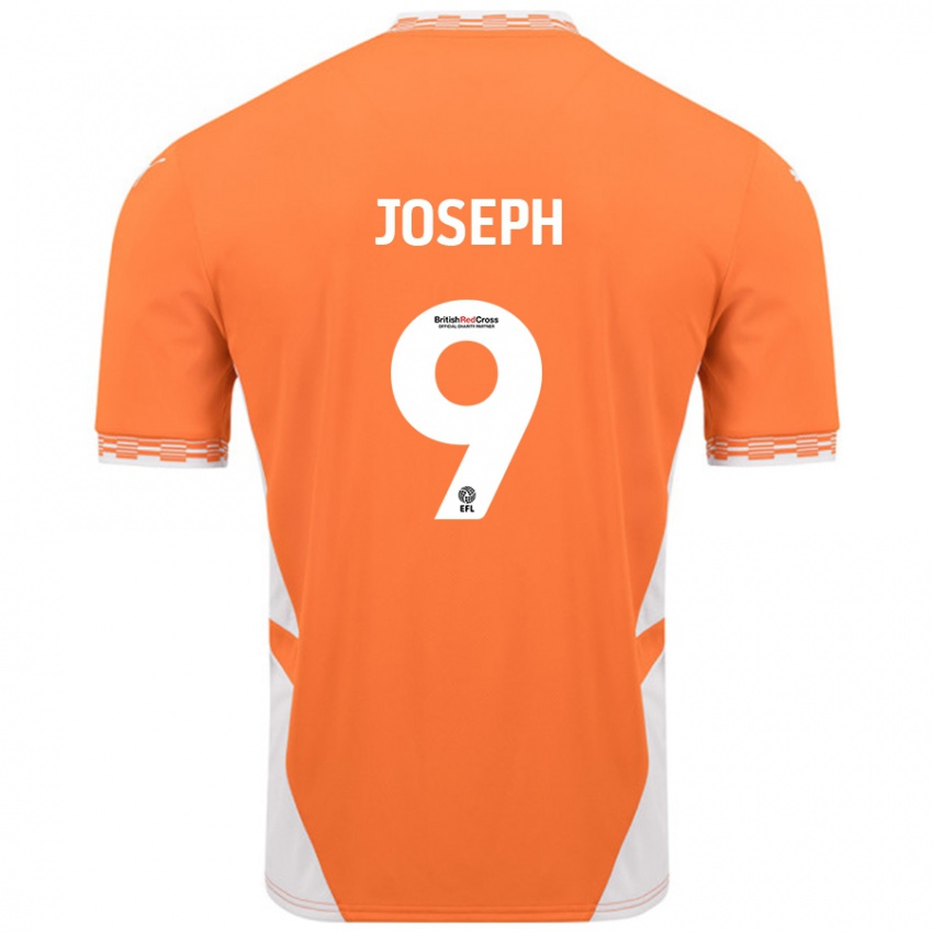 Kvinder Kyle Joseph #9 Orange Hvid Hjemmebane Spillertrøjer 2024/25 Trøje T-Shirt