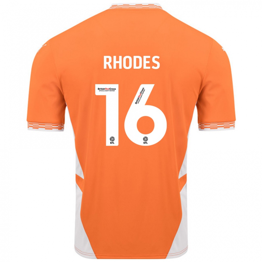 Kvinder Jordan Rhodes #16 Orange Hvid Hjemmebane Spillertrøjer 2024/25 Trøje T-Shirt