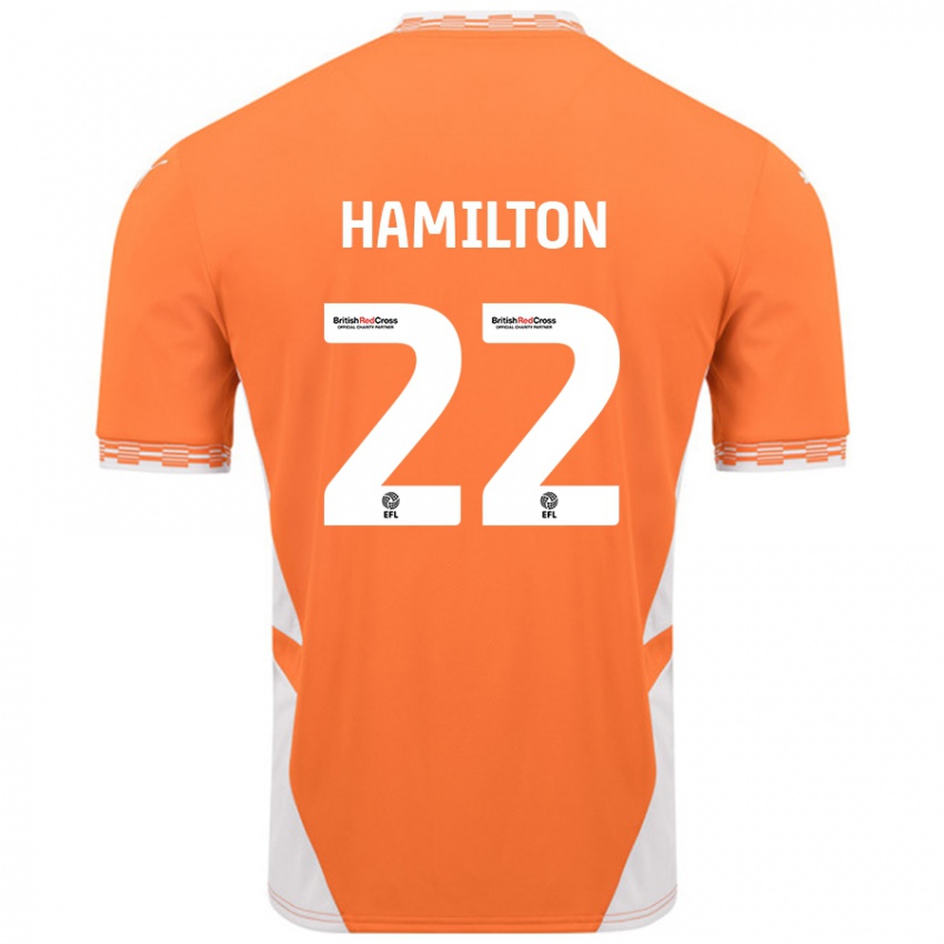 Kvinder Cj Hamilton #22 Orange Hvid Hjemmebane Spillertrøjer 2024/25 Trøje T-Shirt