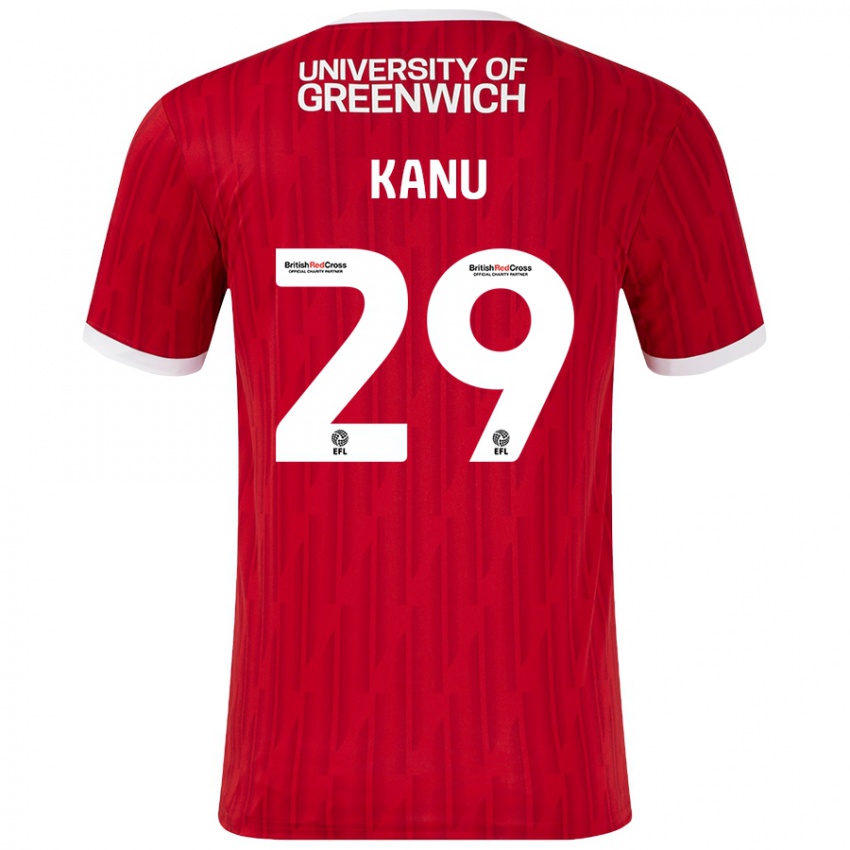 Kvinder Daniel Kanu #29 Rød Hvid Hjemmebane Spillertrøjer 2024/25 Trøje T-Shirt