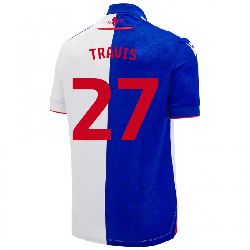 Kvinder Lewis Travis #27 Himmelblå Hvid Hjemmebane Spillertrøjer 2024/25 Trøje T-Shirt