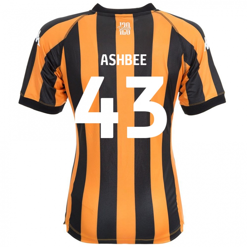 Kvinder Stanley Ashbee #43 Sort Rav Hjemmebane Spillertrøjer 2024/25 Trøje T-Shirt