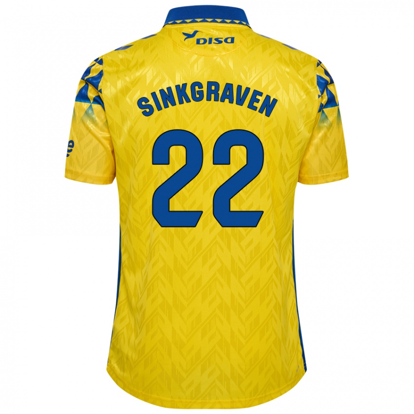 Kvinder Daley Sinkgraven #22 Gul Blå Hjemmebane Spillertrøjer 2024/25 Trøje T-Shirt