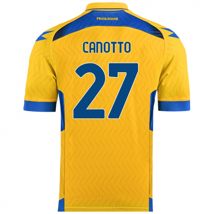 Kvinder Luigi Canotto #27 Gul Hjemmebane Spillertrøjer 2024/25 Trøje T-Shirt