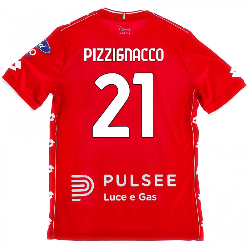 Kvinder Semuel Pizzignacco #21 Rød Hvid Hjemmebane Spillertrøjer 2024/25 Trøje T-Shirt