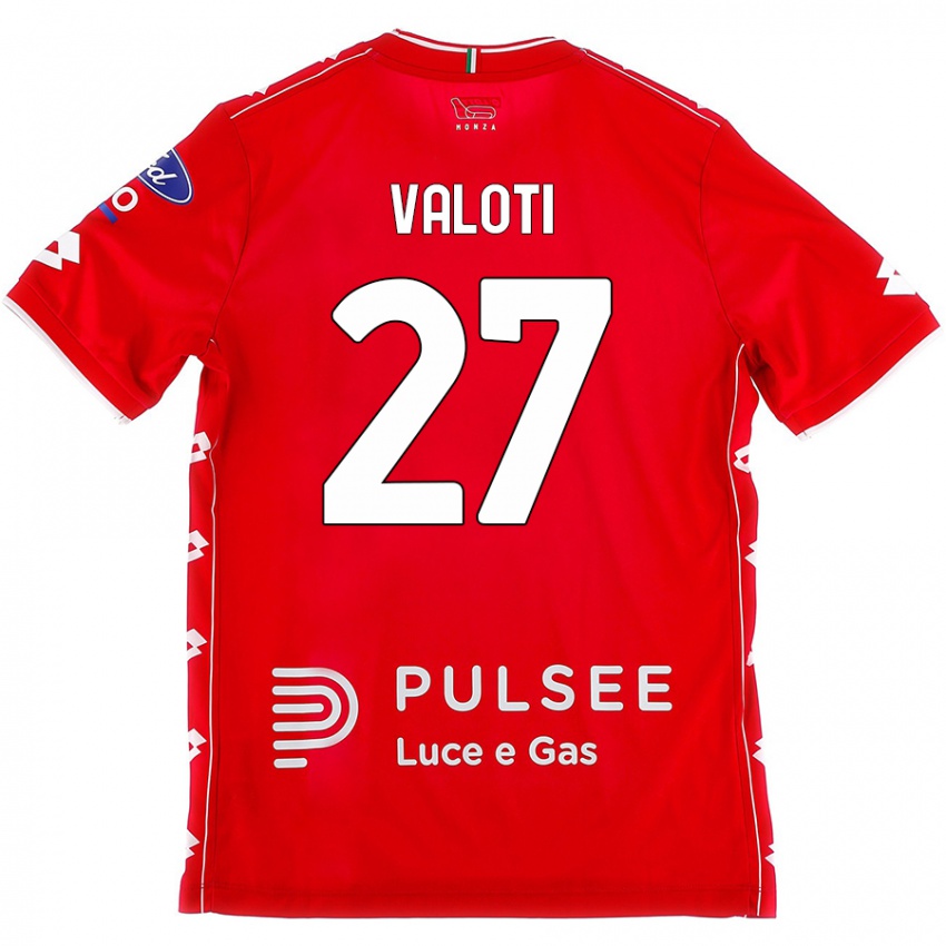 Kvinder Mattia Valoti #27 Rød Hvid Hjemmebane Spillertrøjer 2024/25 Trøje T-Shirt