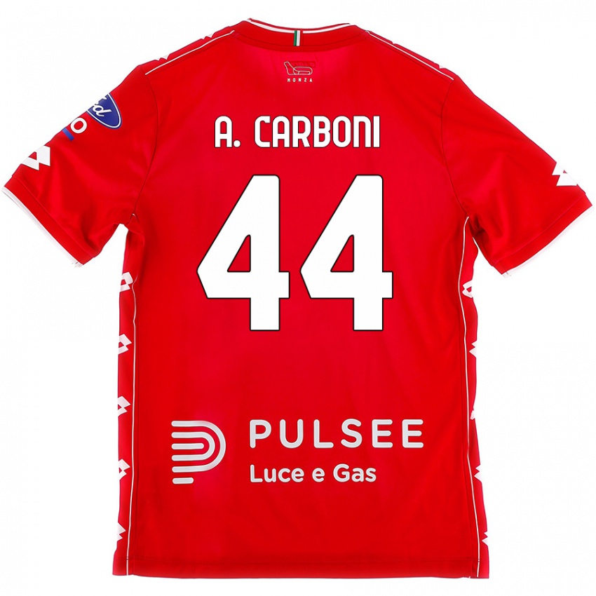 Kvinder Andrea Carboni #44 Rød Hvid Hjemmebane Spillertrøjer 2024/25 Trøje T-Shirt