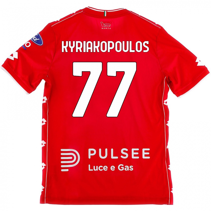 Kvinder Georgios Kyriakopoulos #77 Rød Hvid Hjemmebane Spillertrøjer 2024/25 Trøje T-Shirt