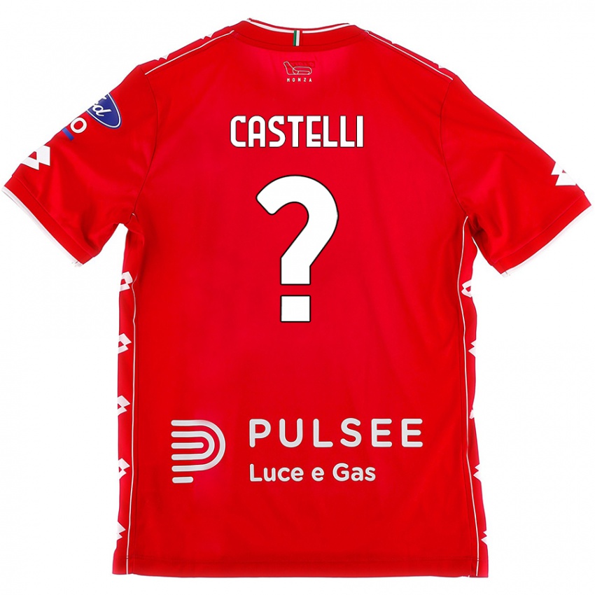 Kvinder Davide Castelli #0 Rød Hvid Hjemmebane Spillertrøjer 2024/25 Trøje T-Shirt