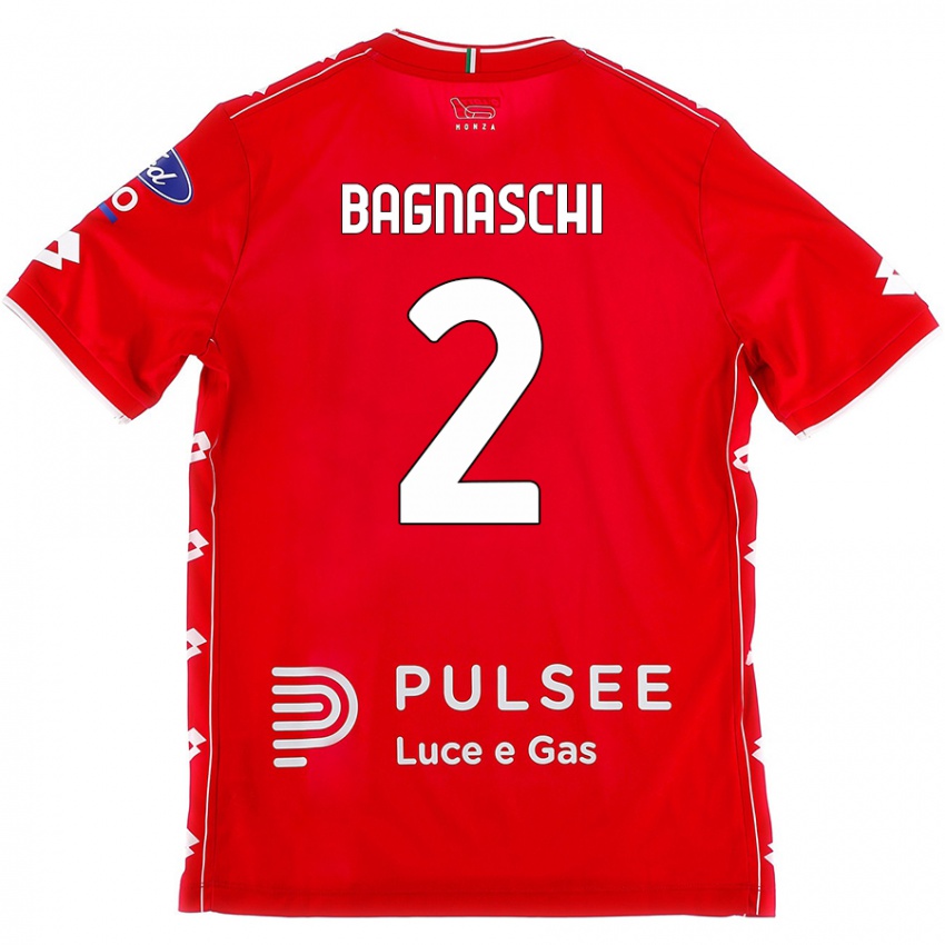 Kvinder Alessandro Bagnaschi #2 Rød Hvid Hjemmebane Spillertrøjer 2024/25 Trøje T-Shirt