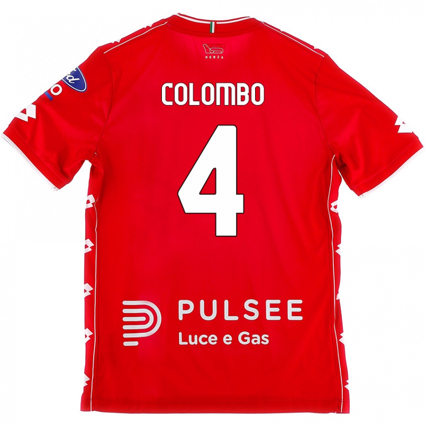 Kvinder Leonardo Colombo #4 Rød Hvid Hjemmebane Spillertrøjer 2024/25 Trøje T-Shirt