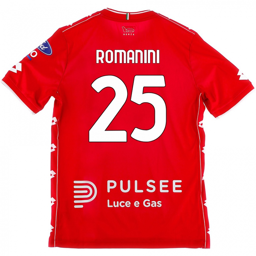 Kvinder Andrea Romanini #25 Rød Hvid Hjemmebane Spillertrøjer 2024/25 Trøje T-Shirt