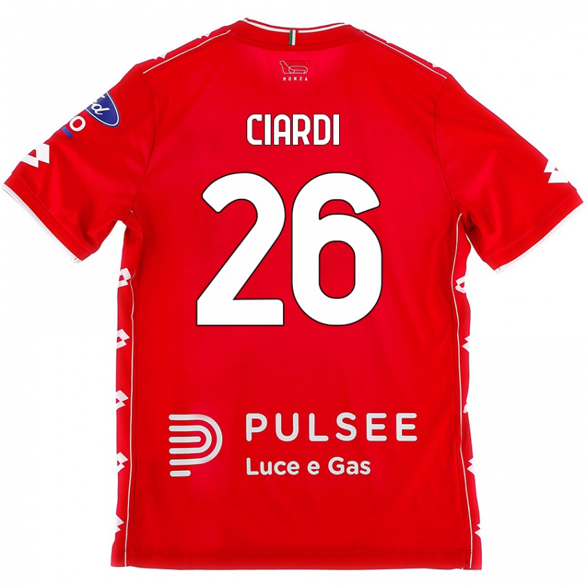 Kvinder Tommaso Ciardi #26 Rød Hvid Hjemmebane Spillertrøjer 2024/25 Trøje T-Shirt