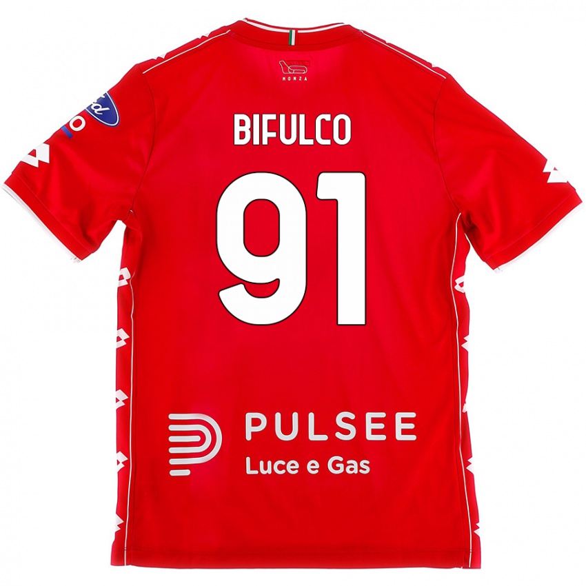 Kvinder Davide Bifulco #91 Rød Hvid Hjemmebane Spillertrøjer 2024/25 Trøje T-Shirt