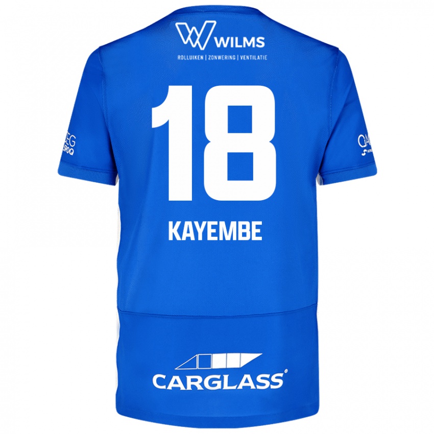 Kvinder Joris Kayembe #18 Blå Hjemmebane Spillertrøjer 2024/25 Trøje T-Shirt