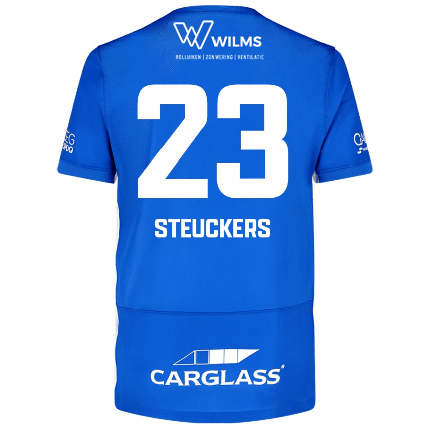 Kvinder Jarne Steuckers #23 Blå Hjemmebane Spillertrøjer 2024/25 Trøje T-Shirt