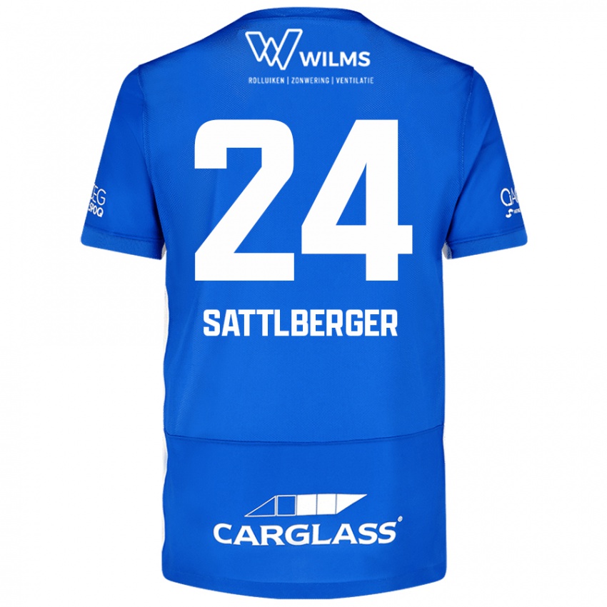 Kvinder Nikolas Sattlberger #24 Blå Hjemmebane Spillertrøjer 2024/25 Trøje T-Shirt