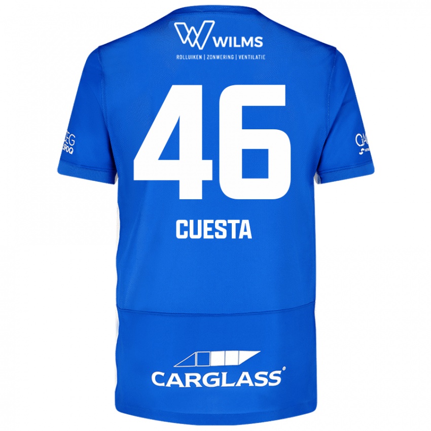 Kvinder Carlos Cuesta #46 Blå Hjemmebane Spillertrøjer 2024/25 Trøje T-Shirt