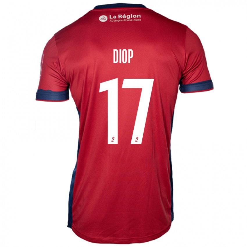 Kvinder Ousmane Diop #17 Lys Bordeaux Hjemmebane Spillertrøjer 2024/25 Trøje T-Shirt