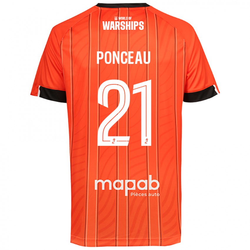 Kvinder Julien Ponceau #21 Orange Hjemmebane Spillertrøjer 2024/25 Trøje T-Shirt