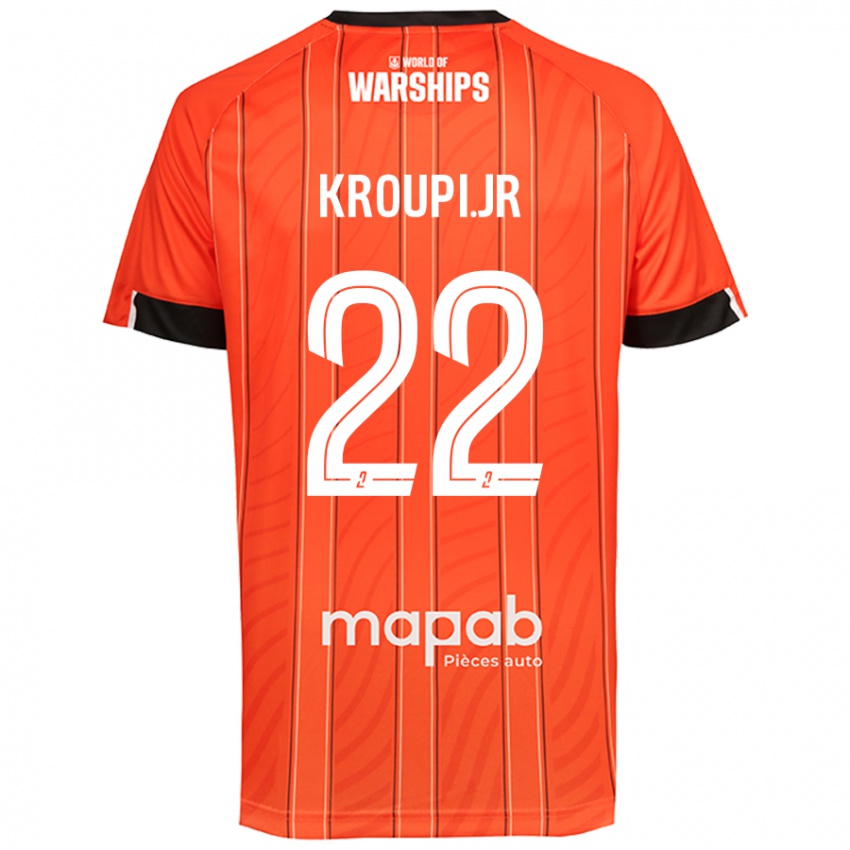 Kvinder Eli Junior Kroupi #22 Orange Hjemmebane Spillertrøjer 2024/25 Trøje T-Shirt