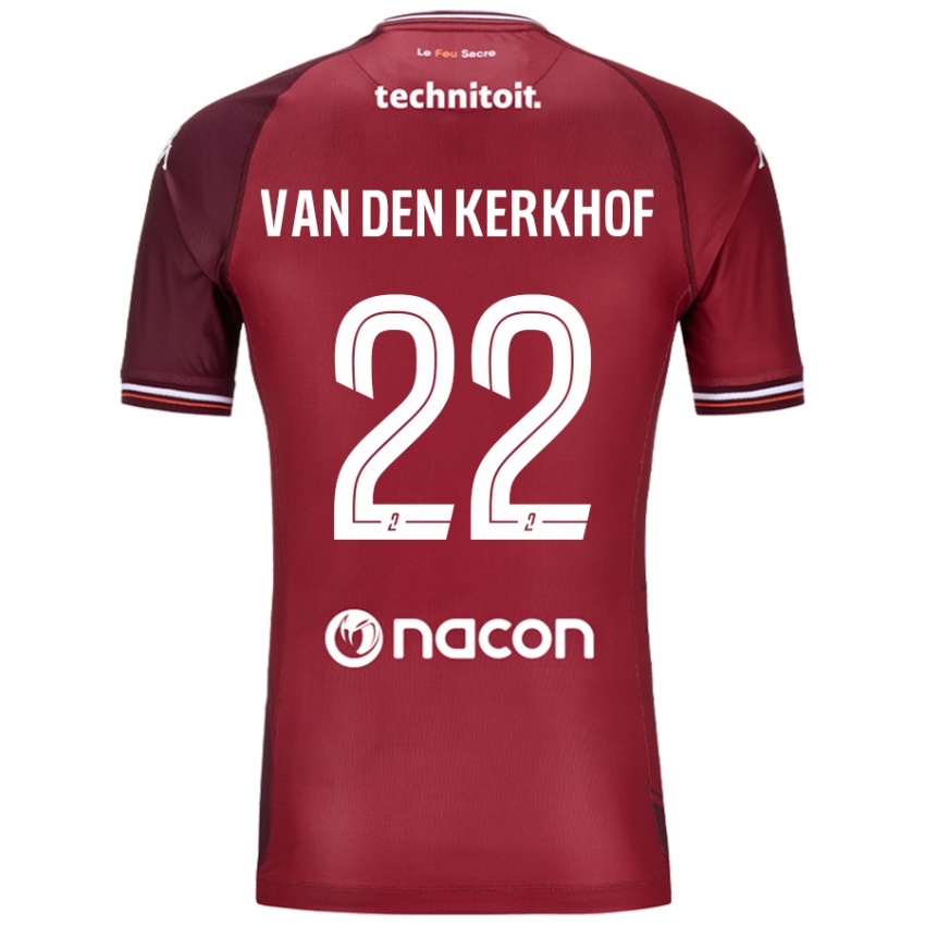 Kvinder Kevin Van Den Kerkhof #22 Rød Granata Hjemmebane Spillertrøjer 2024/25 Trøje T-Shirt