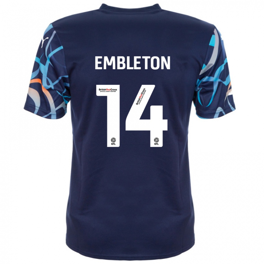 Kvinder Elliot Embleton #14 Marineblå Udebane Spillertrøjer 2024/25 Trøje T-Shirt