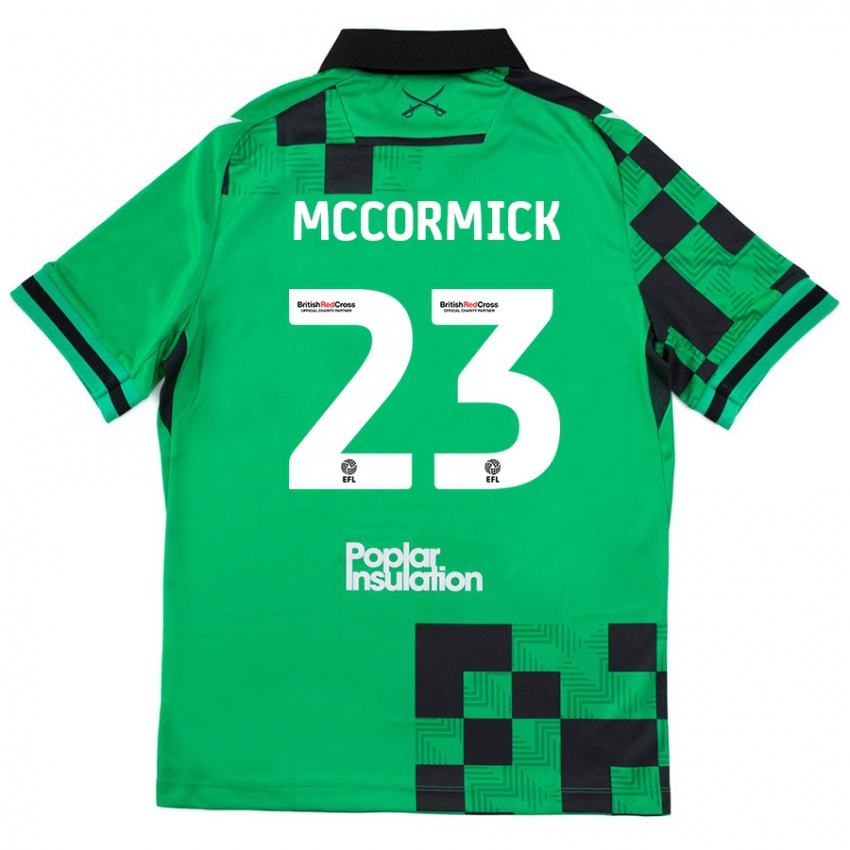 Kvinder Luke Mccormick #23 Grøn Sort Udebane Spillertrøjer 2024/25 Trøje T-Shirt