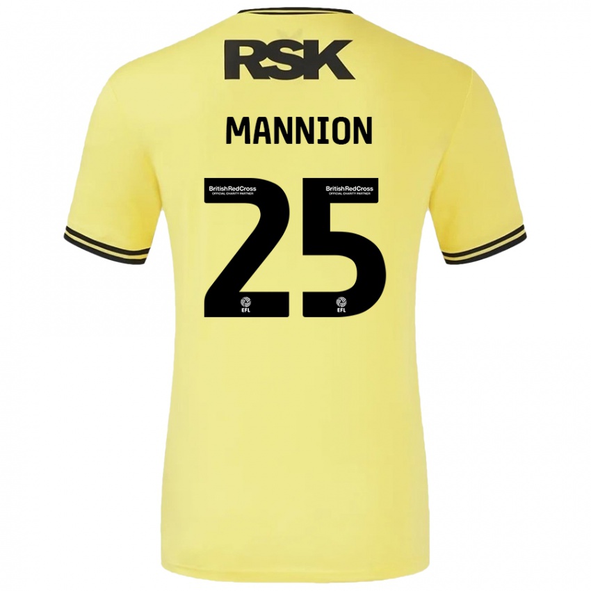 Kvinder Will Mannion #25 Gul Sort Udebane Spillertrøjer 2024/25 Trøje T-Shirt