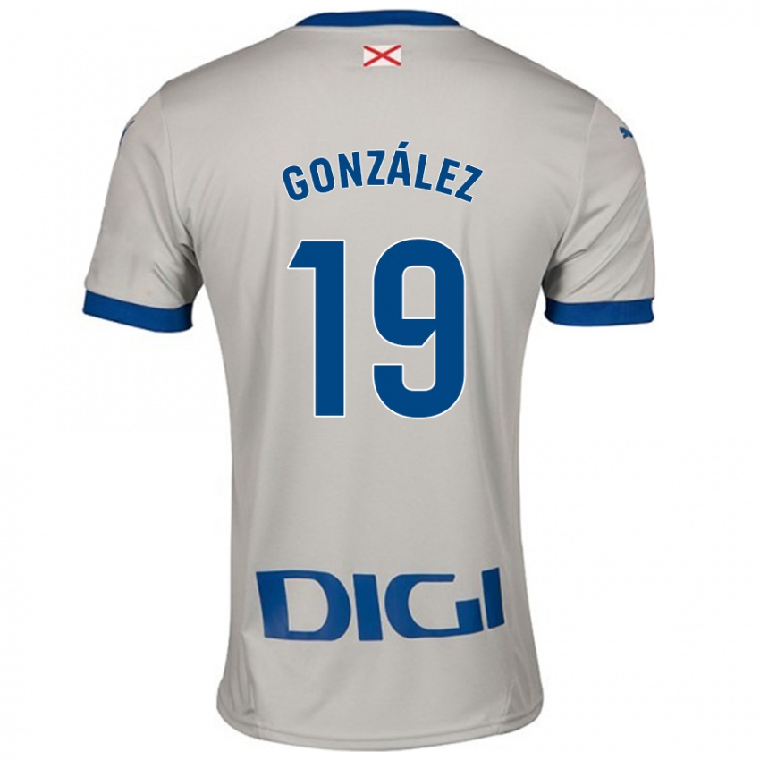 Kvinder Aimar González #19 Lysegrå Udebane Spillertrøjer 2024/25 Trøje T-Shirt