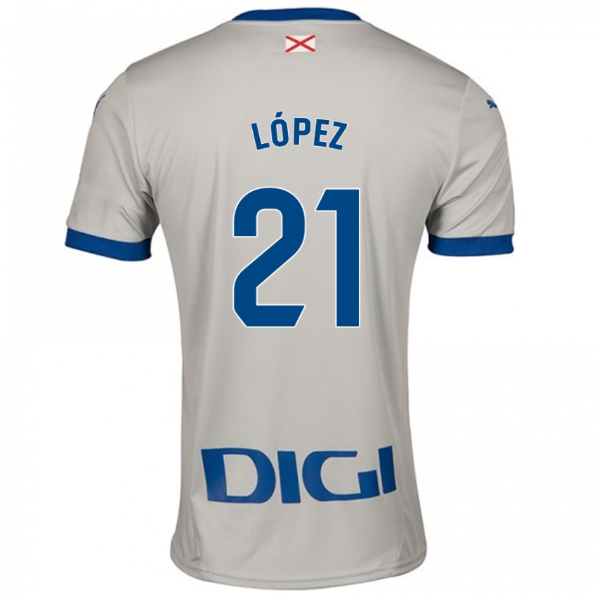 Kvinder Juanma López #21 Lysegrå Udebane Spillertrøjer 2024/25 Trøje T-Shirt