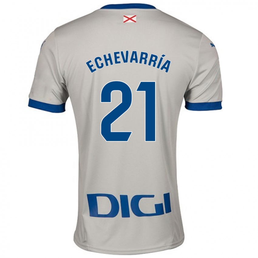 Kvinder Martin Echevarría #21 Lysegrå Udebane Spillertrøjer 2024/25 Trøje T-Shirt