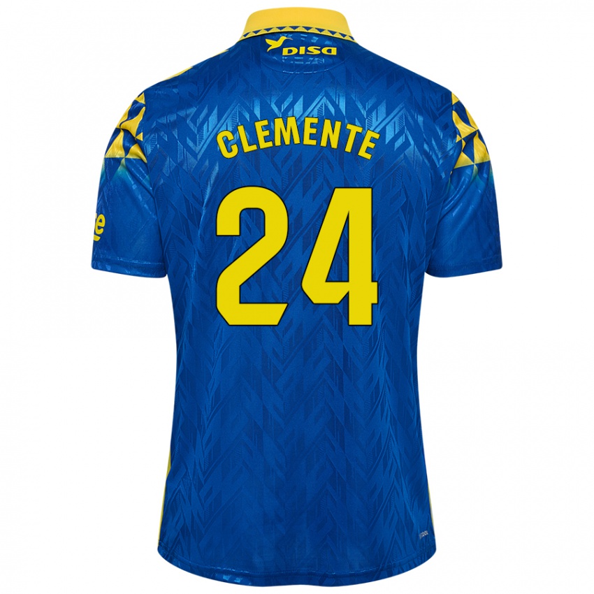 Kvinder Enrique Clemente #24 Blå Gul Udebane Spillertrøjer 2024/25 Trøje T-Shirt