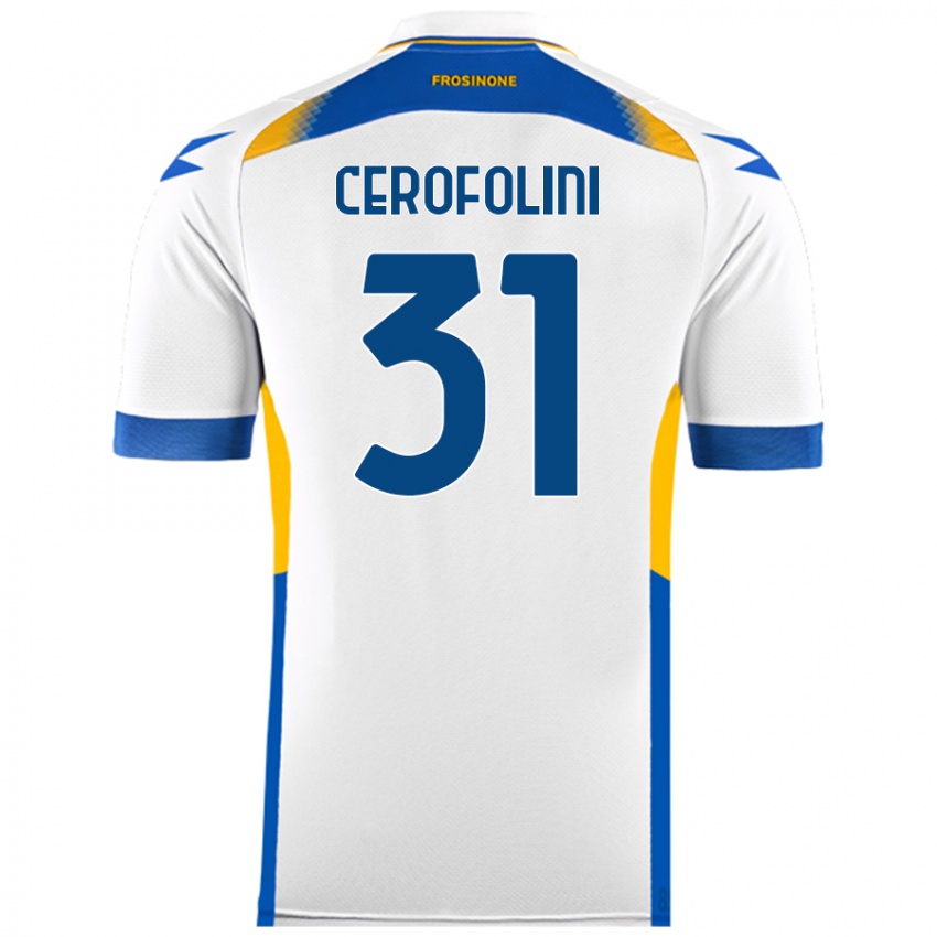 Kvinder Michele Cerofolini #31 Hvid Udebane Spillertrøjer 2024/25 Trøje T-Shirt