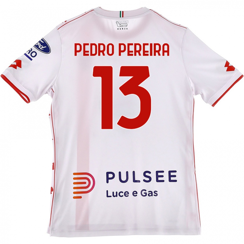 Kvinder Pedro Pereira #13 Hvid Rød Udebane Spillertrøjer 2024/25 Trøje T-Shirt