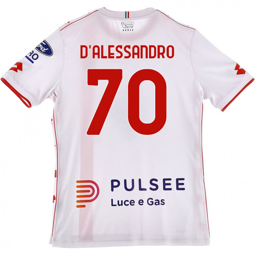 Kvinder Marco D'alessandro #70 Hvid Rød Udebane Spillertrøjer 2024/25 Trøje T-Shirt