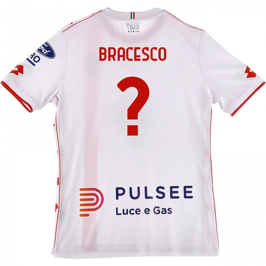 Kvinder Riccardo Bracesco #0 Hvid Rød Udebane Spillertrøjer 2024/25 Trøje T-Shirt