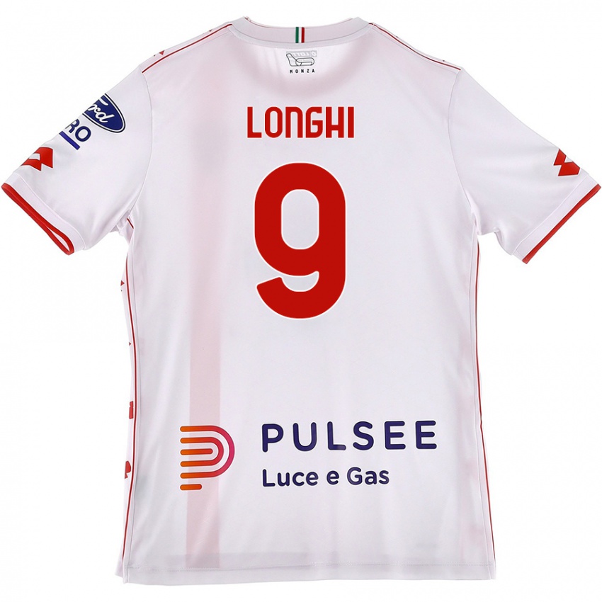 Kvinder Jordan Longhi #9 Hvid Rød Udebane Spillertrøjer 2024/25 Trøje T-Shirt