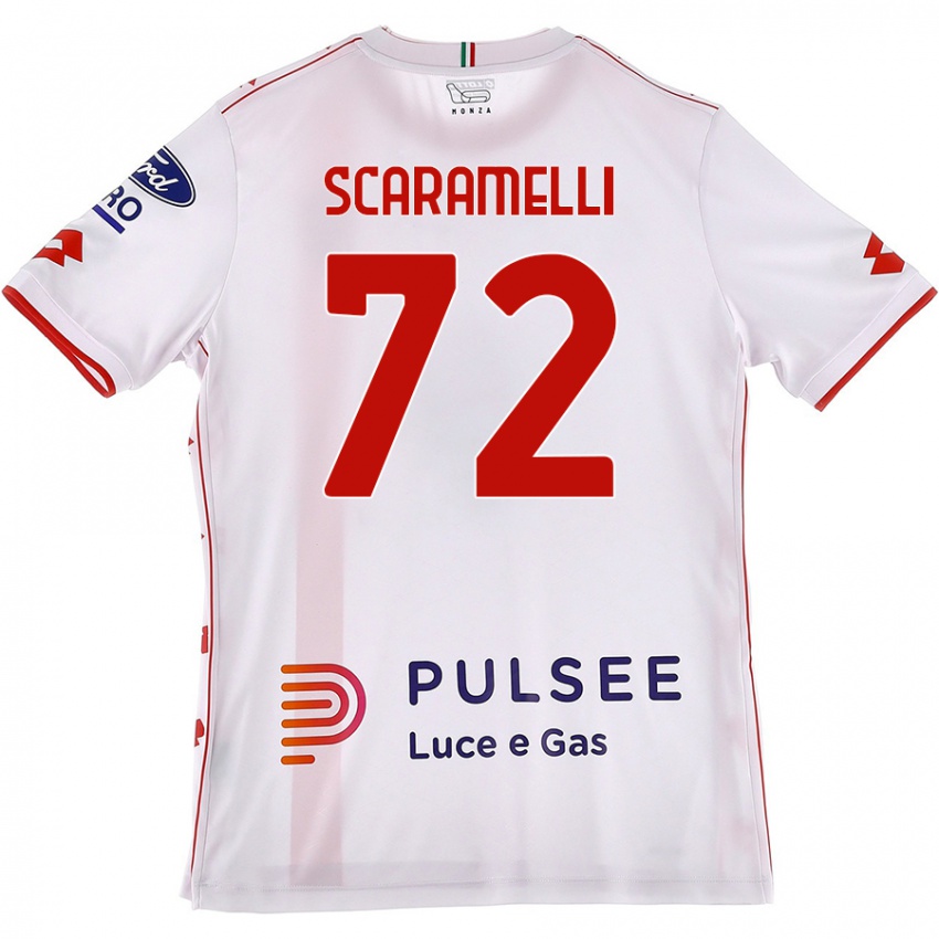 Kvinder Endris Scaramelli #72 Hvid Rød Udebane Spillertrøjer 2024/25 Trøje T-Shirt