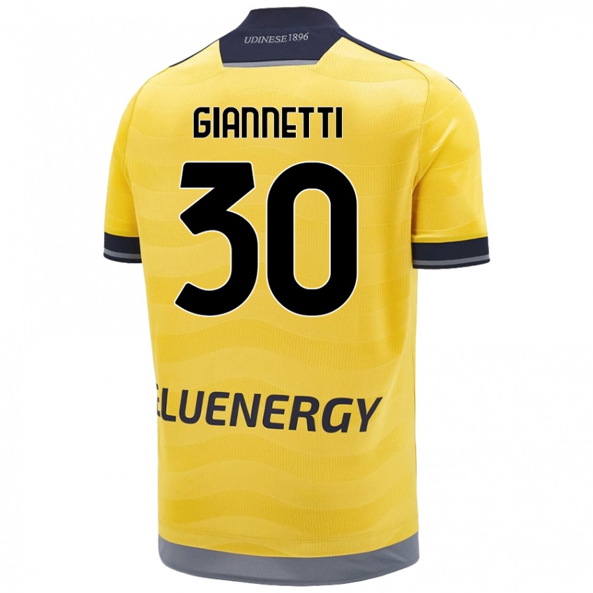 Kvinder Lautaro Giannetti #30 Gylden Udebane Spillertrøjer 2024/25 Trøje T-Shirt