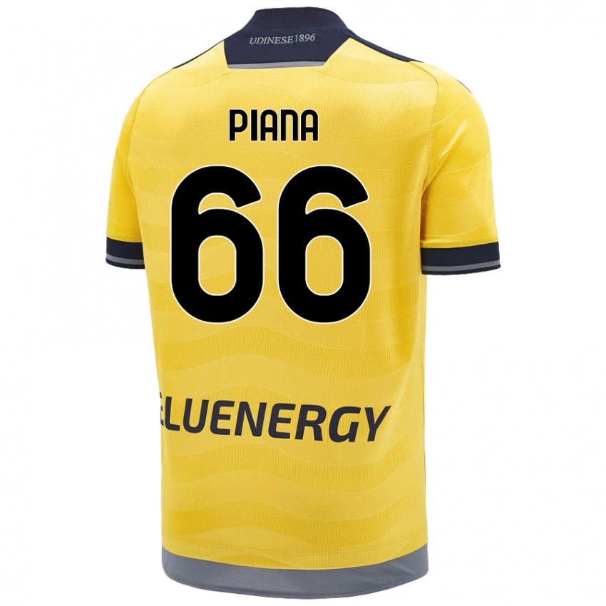 Kvinder Edoardo Piana #66 Gylden Udebane Spillertrøjer 2024/25 Trøje T-Shirt