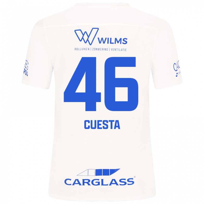 Kvinder Carlos Cuesta #46 Hvid Udebane Spillertrøjer 2024/25 Trøje T-Shirt