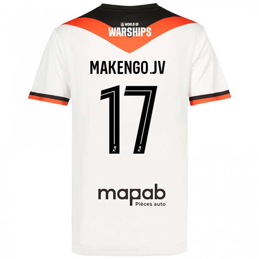 Kvinder Jean-Victor Makengo #17 Hvid Udebane Spillertrøjer 2024/25 Trøje T-Shirt