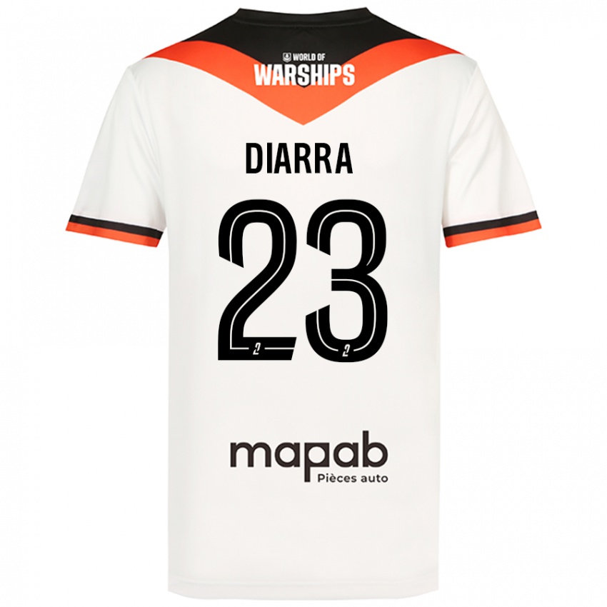 Kvinder Stéphane Diarra #23 Hvid Udebane Spillertrøjer 2024/25 Trøje T-Shirt