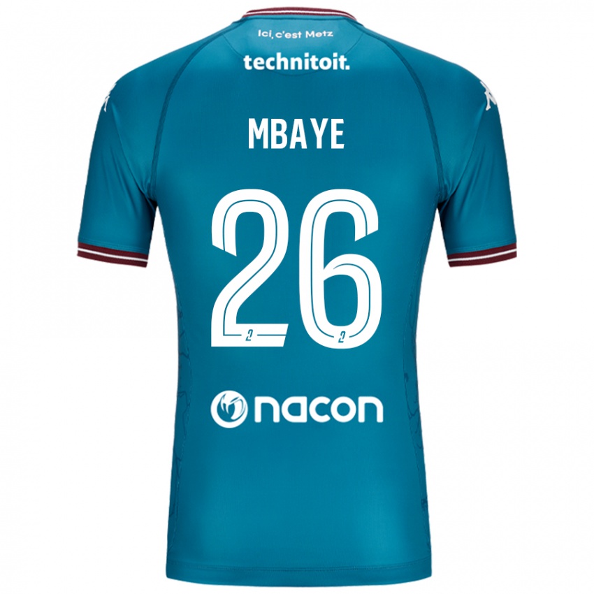 Kvinder Malick Mbaye #26 Bleu Benzin Udebane Spillertrøjer 2024/25 Trøje T-Shirt