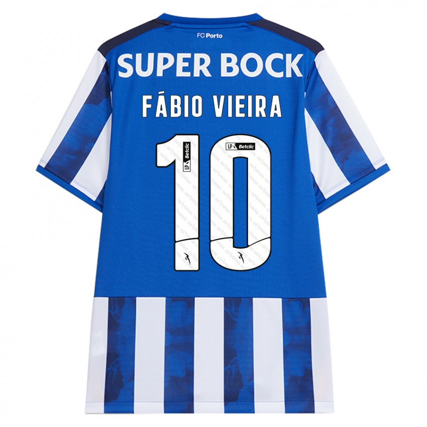 Børn Fabio Vieira #10 Blå Hvid Hjemmebane Spillertrøjer 2024/25 Trøje T-Shirt