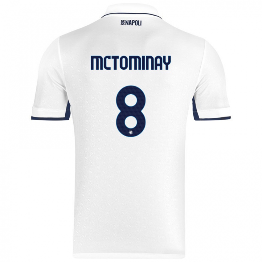 Børn Scott Mctominay #8 Hvid Kongeblå Udebane Spillertrøjer 2024/25 Trøje T-Shirt