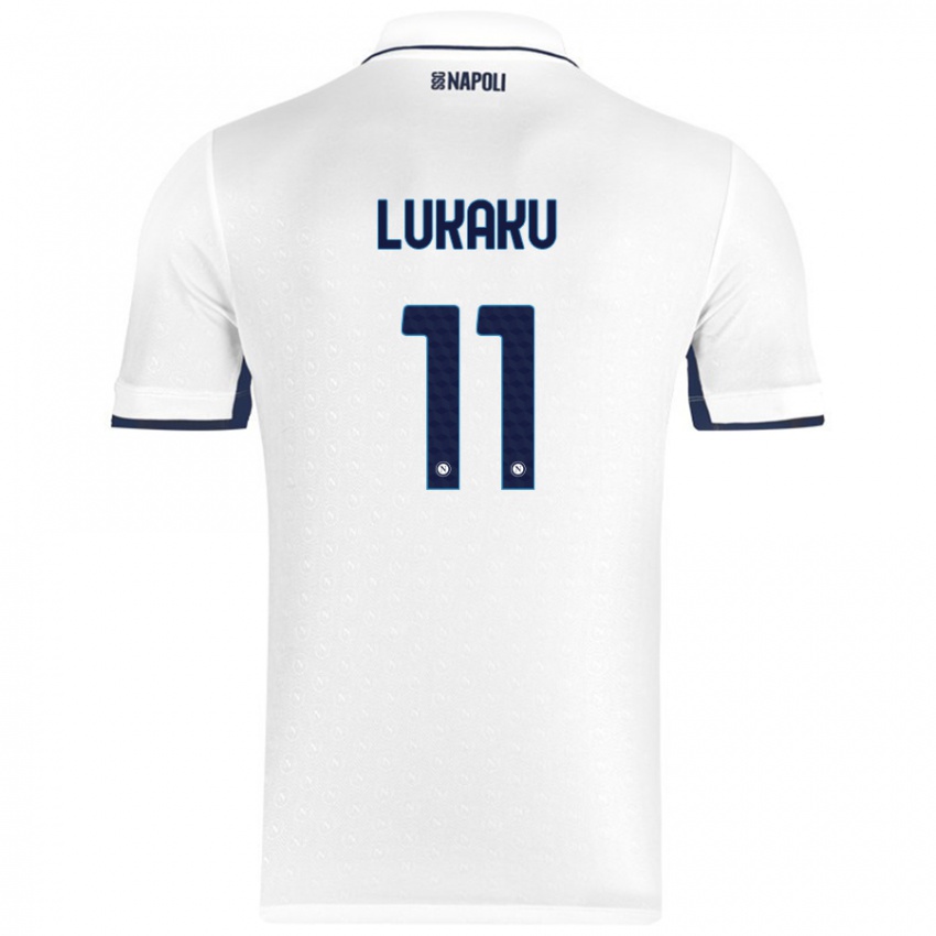 Børn Romelu Lukaku #11 Hvid Kongeblå Udebane Spillertrøjer 2024/25 Trøje T-Shirt