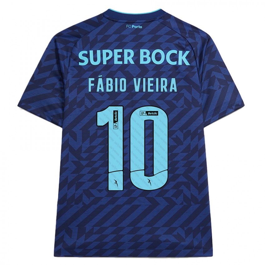 Børn Fabio Vieira #10 Marineblå Tredje Sæt Spillertrøjer 2024/25 Trøje T-Shirt