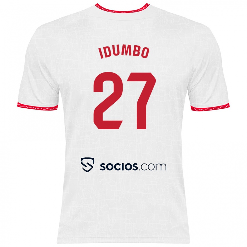 Børn Stanis Idumbo Muzambo #27 Hvid Rød Hjemmebane Spillertrøjer 2024/25 Trøje T-Shirt